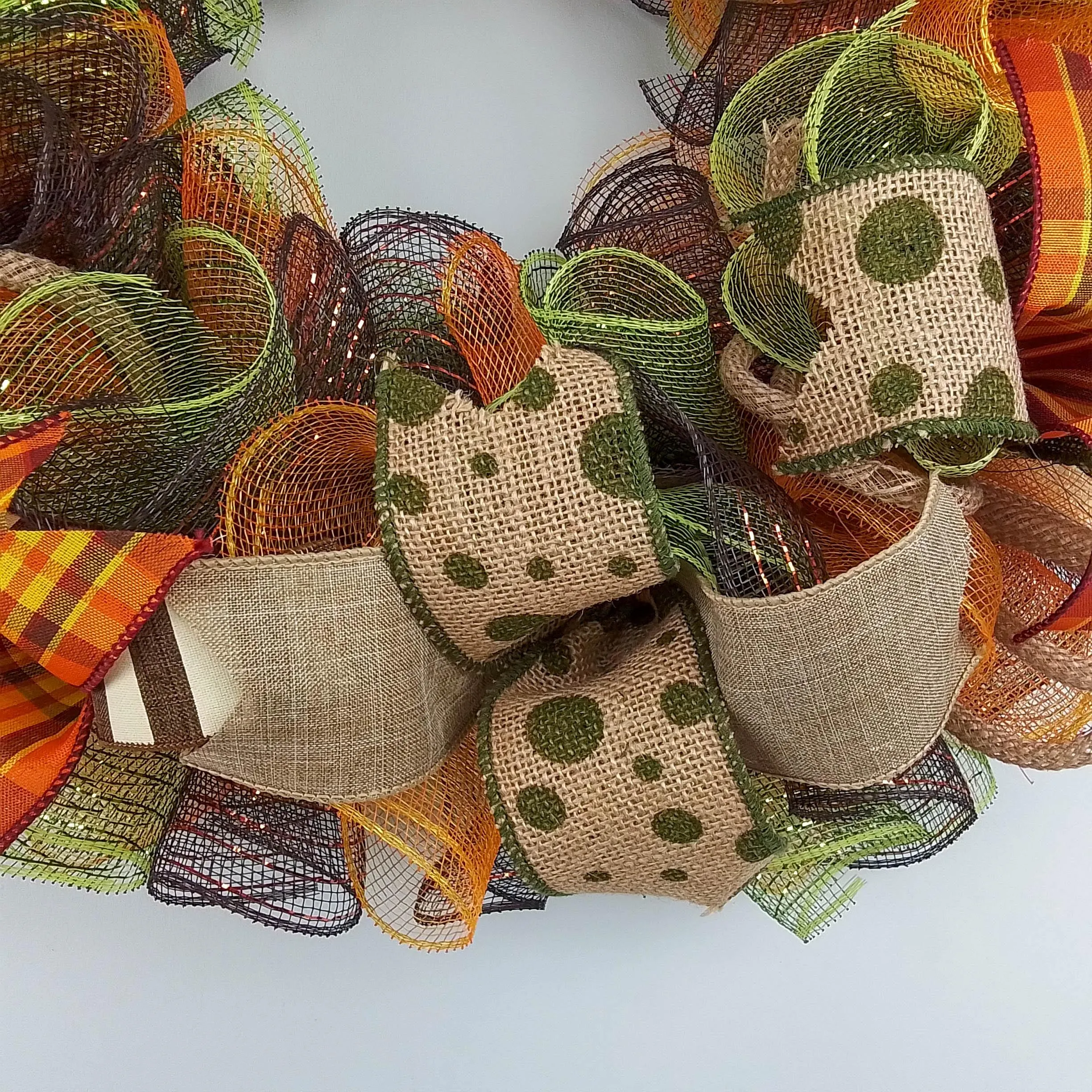 Fall Wreath Ideas | Thanksgiving Wreath Ideas | Fall Mesh Wreath : F1