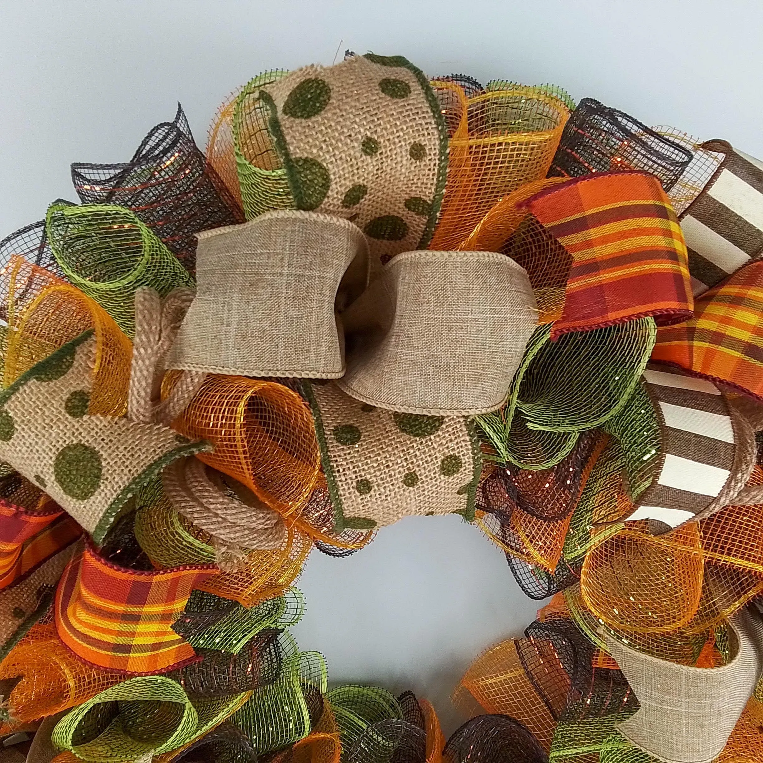 Fall Wreath Ideas | Thanksgiving Wreath Ideas | Fall Mesh Wreath : F1