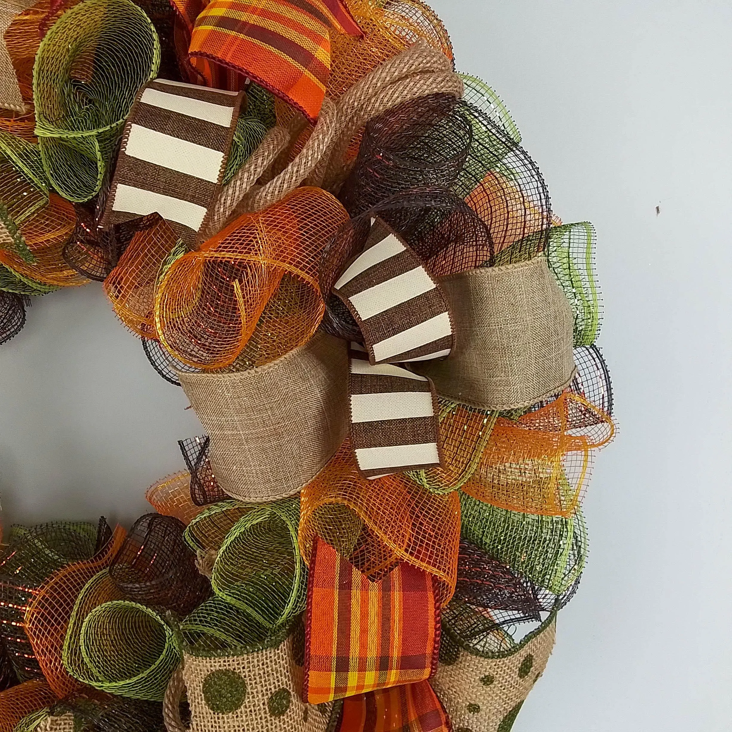 Fall Wreath Ideas | Thanksgiving Wreath Ideas | Fall Mesh Wreath : F1