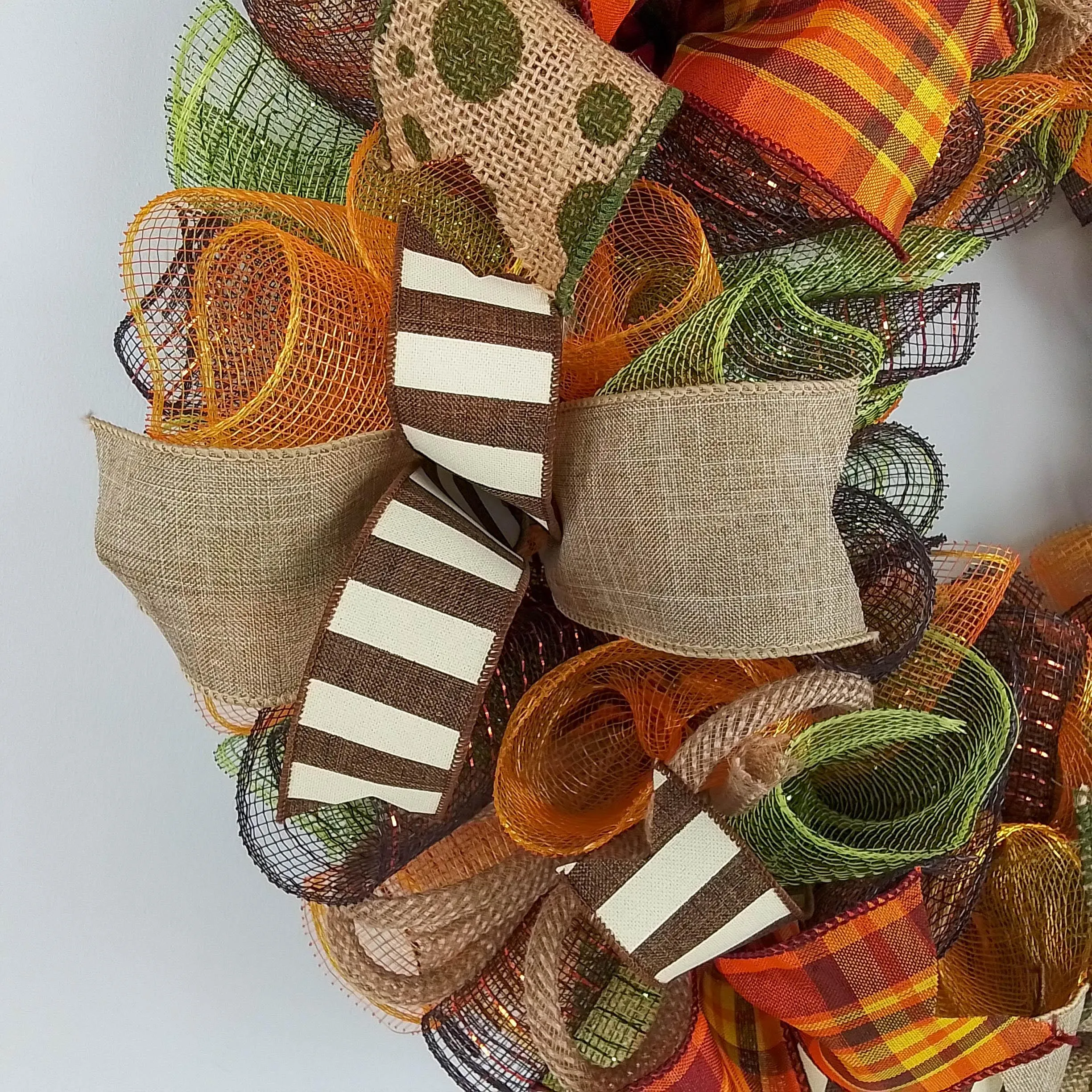 Fall Wreath Ideas | Thanksgiving Wreath Ideas | Fall Mesh Wreath : F1