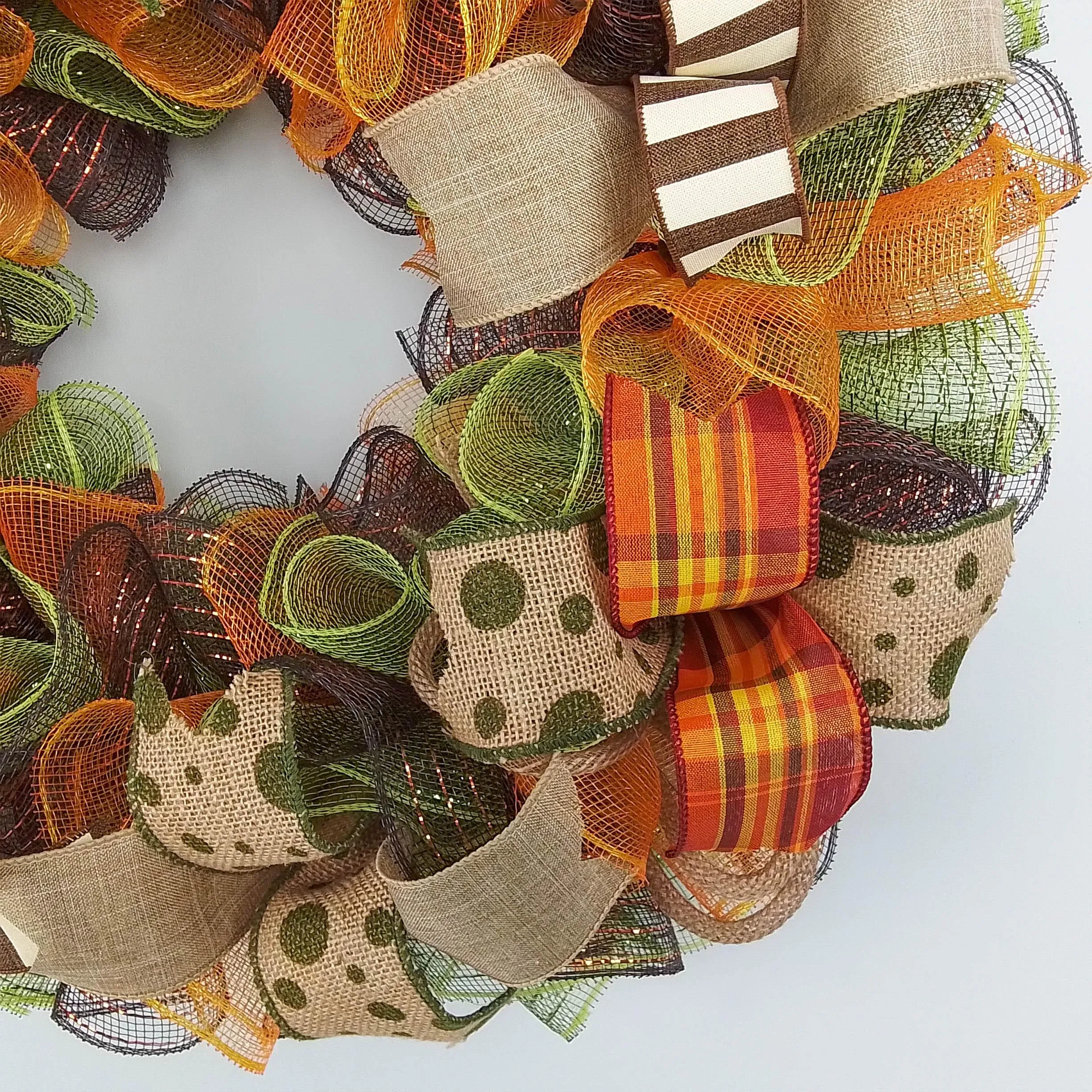 Fall Wreath Ideas | Thanksgiving Wreath Ideas | Fall Mesh Wreath : F1