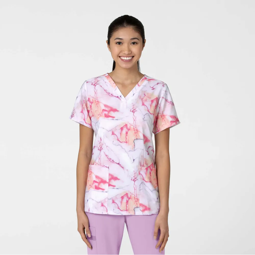 Fashion Prints Women's Fitted V-Neck Print Top (6657)