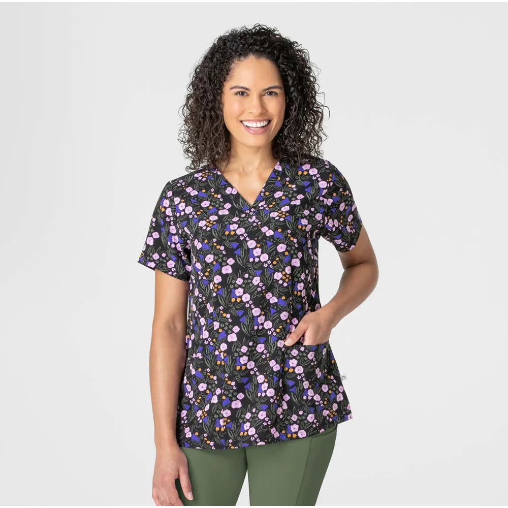 Fashion Prints Women's Fitted V-Neck Print Top (6657)