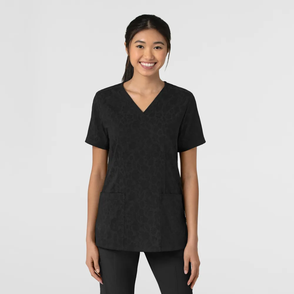 Fashion Prints Women's Fitted V-Neck Print Top (6657)