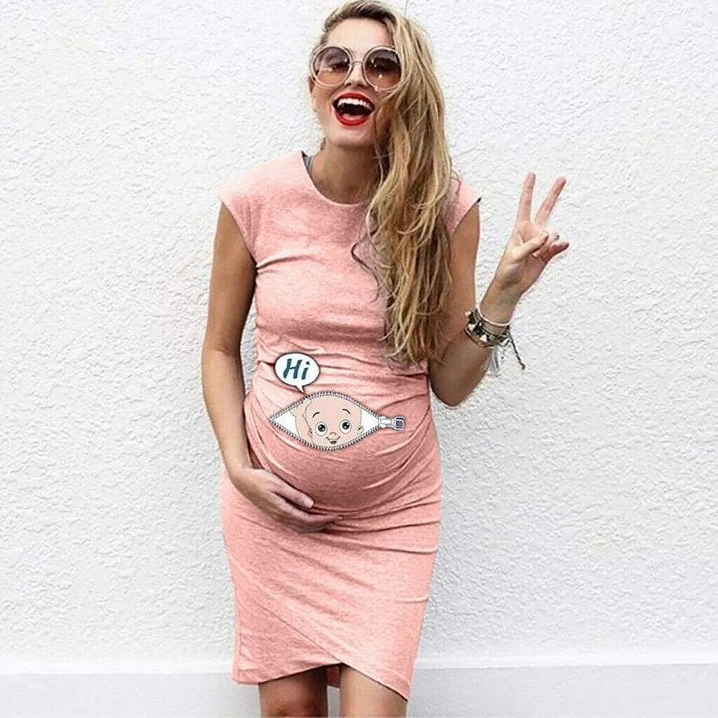 FashionSierra - Fashion Women Sleeveless Pregnant Maternity Bodycon Comfy Dress Nursing Pregnancy Breastfeeding Casual Dress
