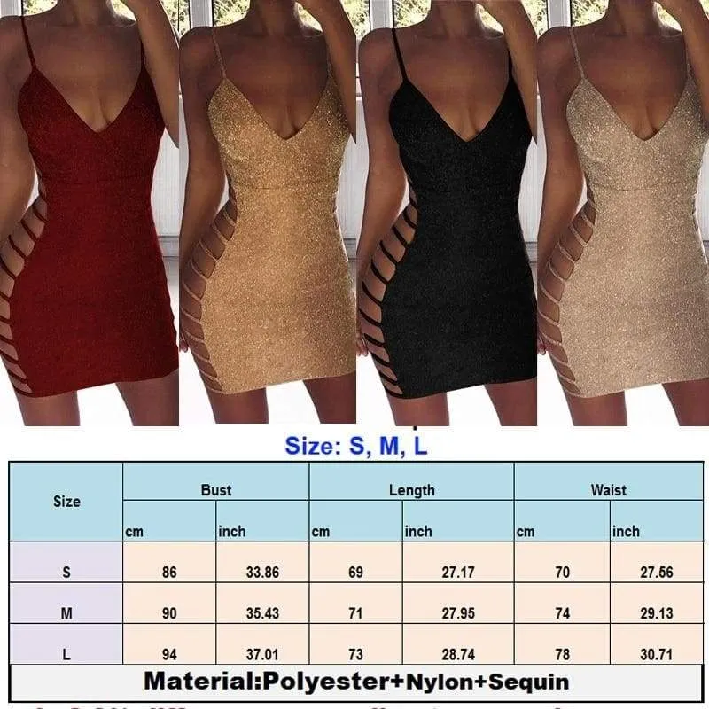 FashionSierra - Women Bodycon Sleeveless V Neck Dress