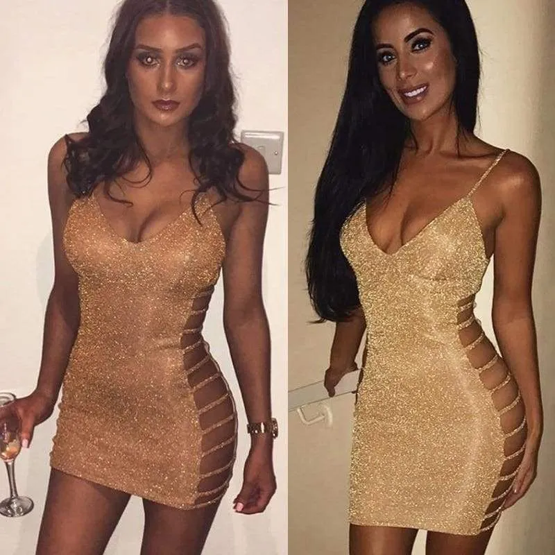 FashionSierra - Women Bodycon Sleeveless V Neck Dress