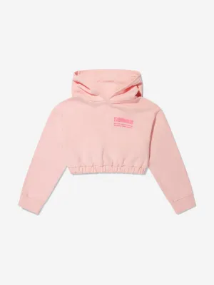 Fendi Girls Cotton Cropped Logo Hoodie