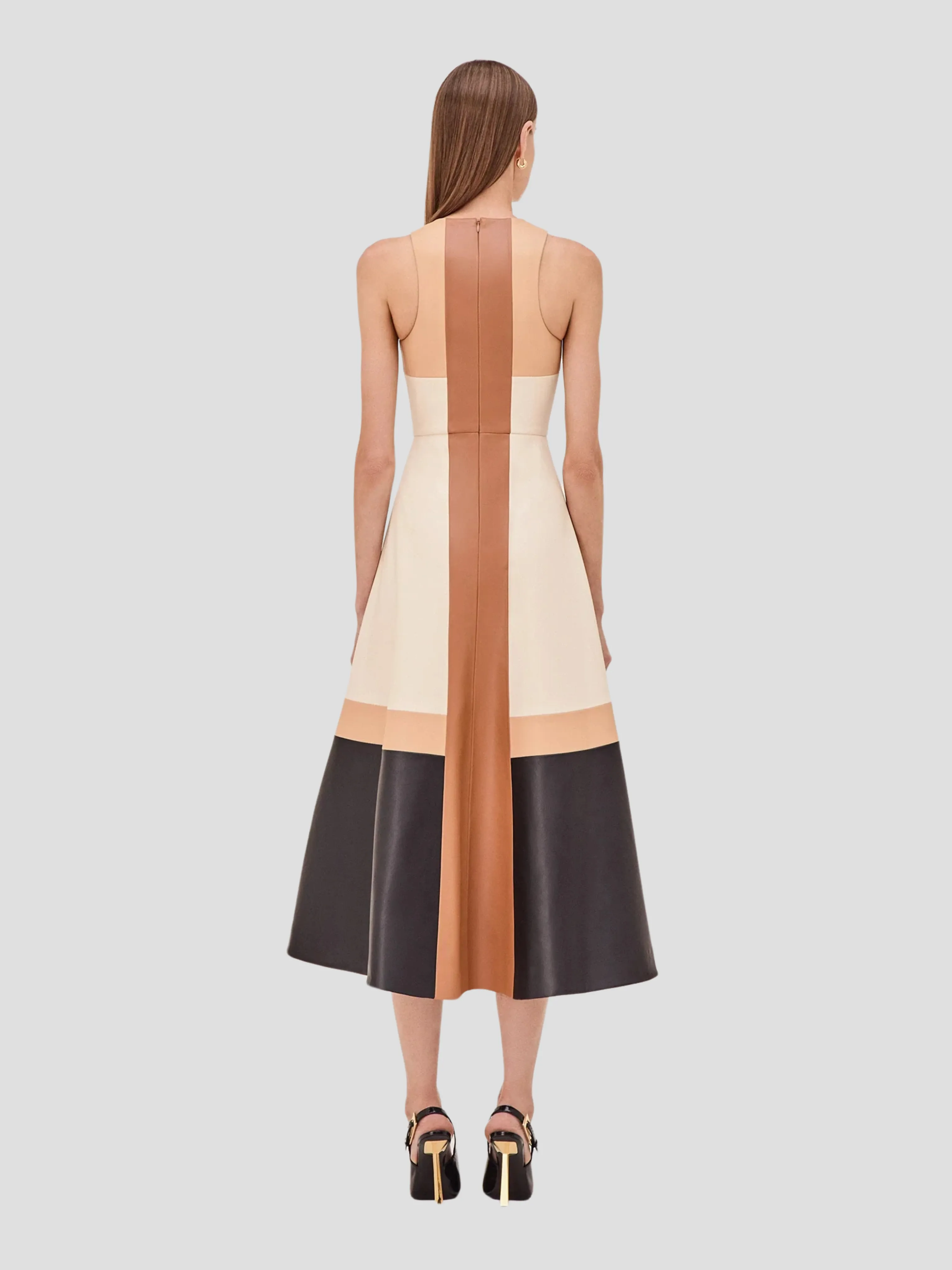 Ferah Patchwork Vegan Leather Dress