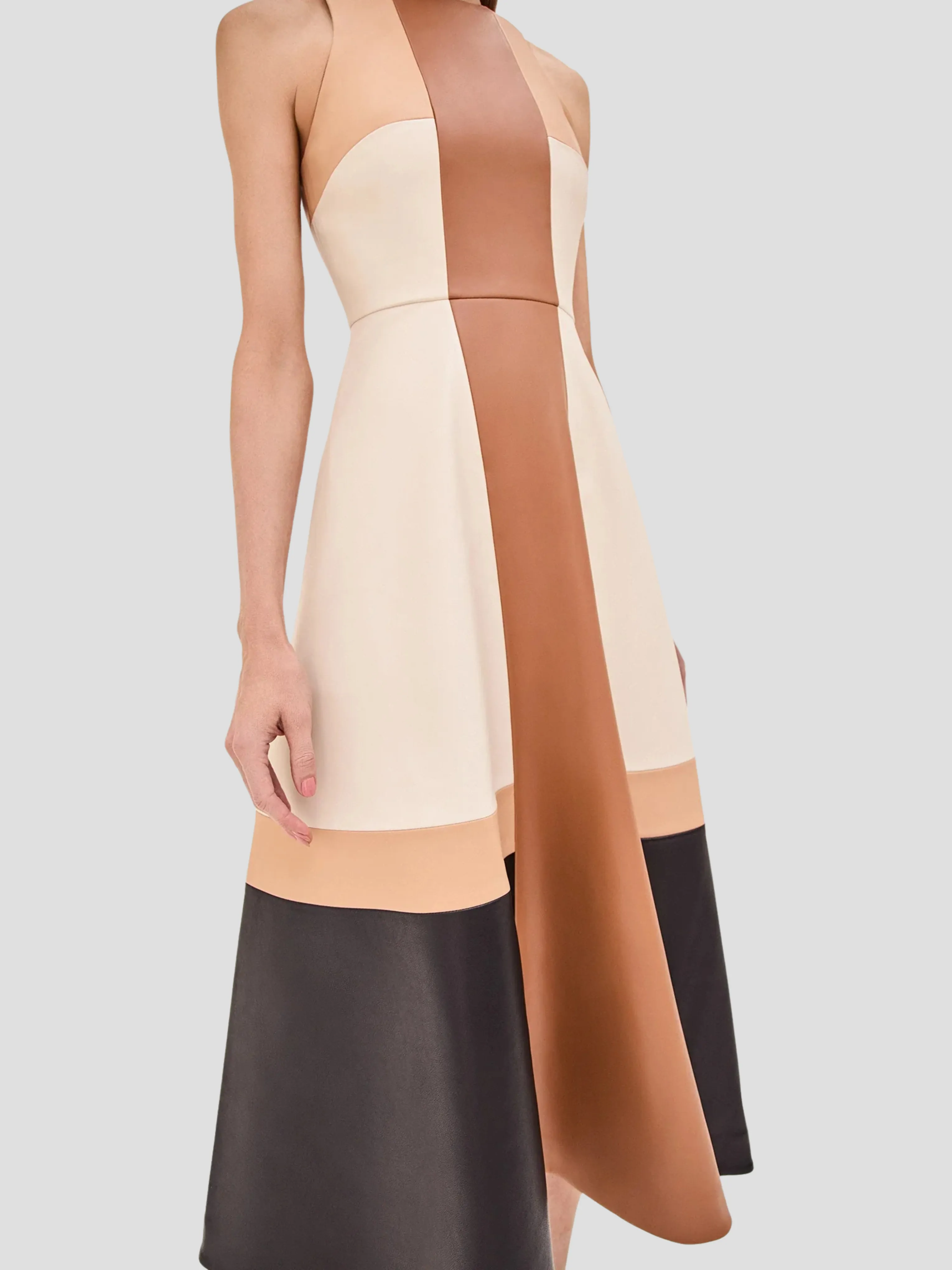 Ferah Patchwork Vegan Leather Dress
