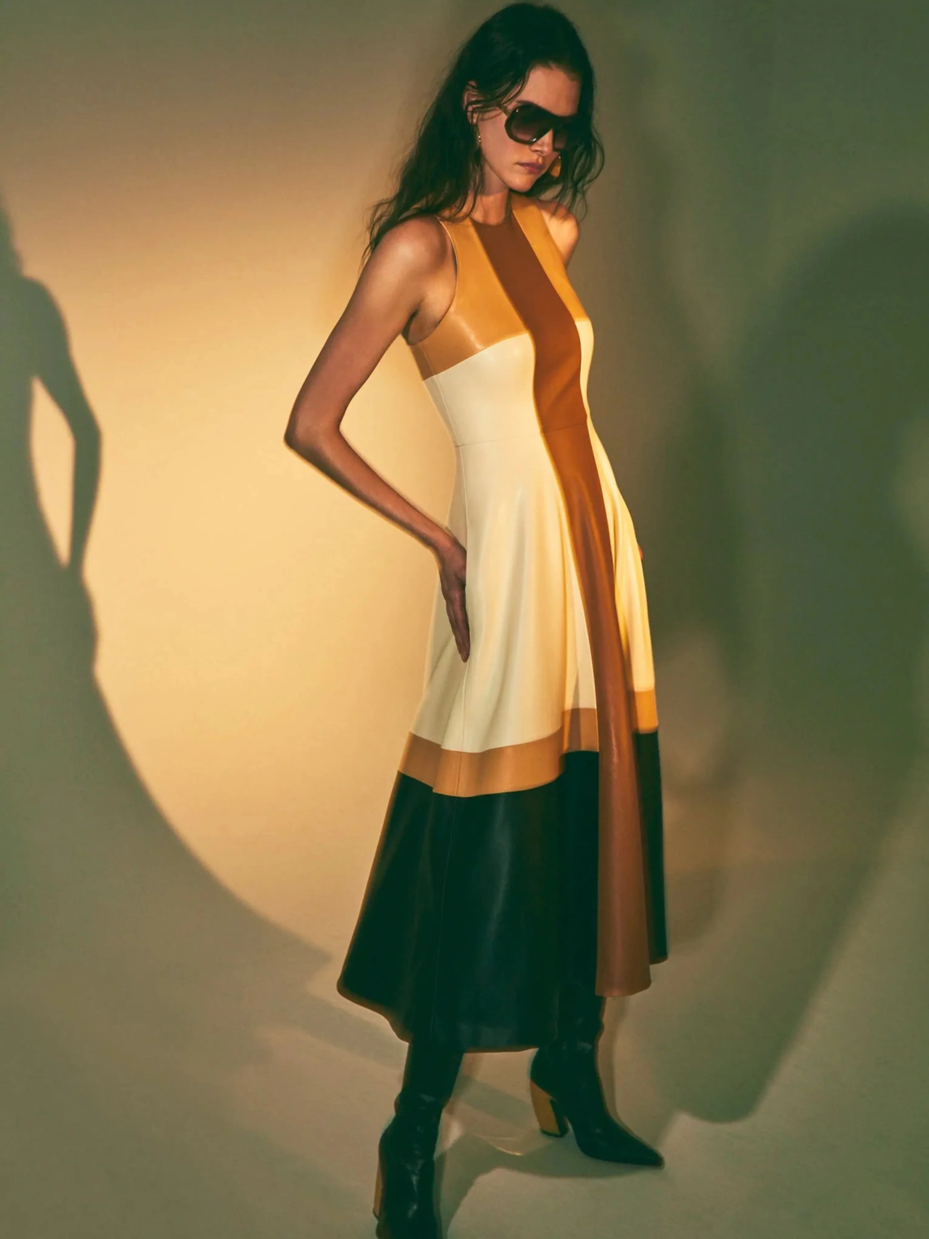 Ferah Patchwork Vegan Leather Dress