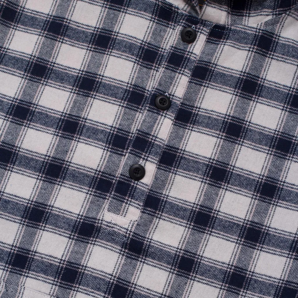 Flannel HoodieShirt ZEKO BLUE WHITE
