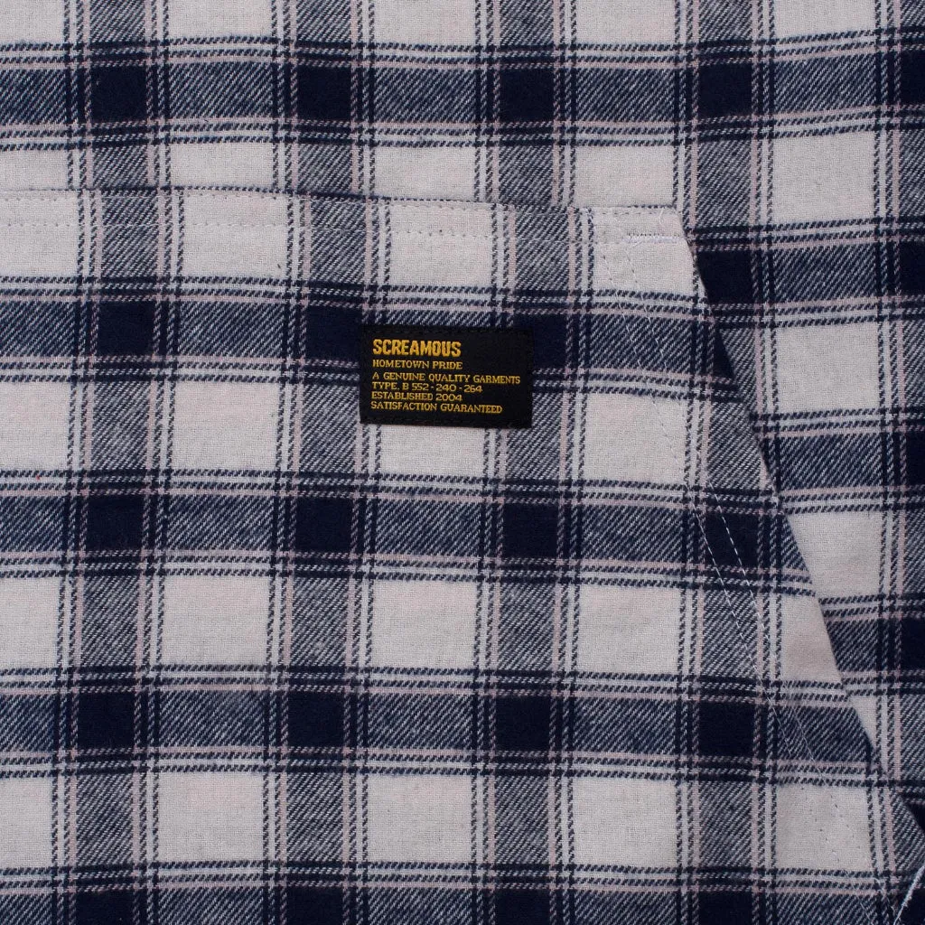 Flannel HoodieShirt ZEKO BLUE WHITE