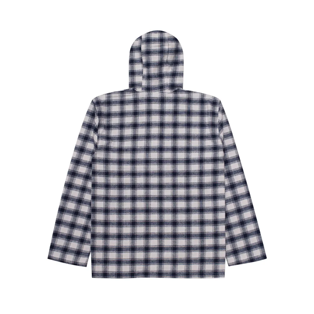 Flannel HoodieShirt ZEKO BLUE WHITE