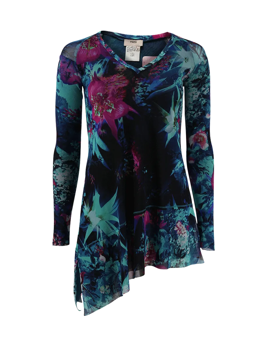 Floral Asymmetrical Top
