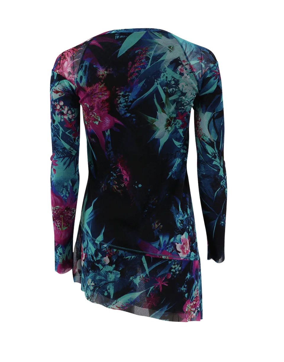 Floral Asymmetrical Top