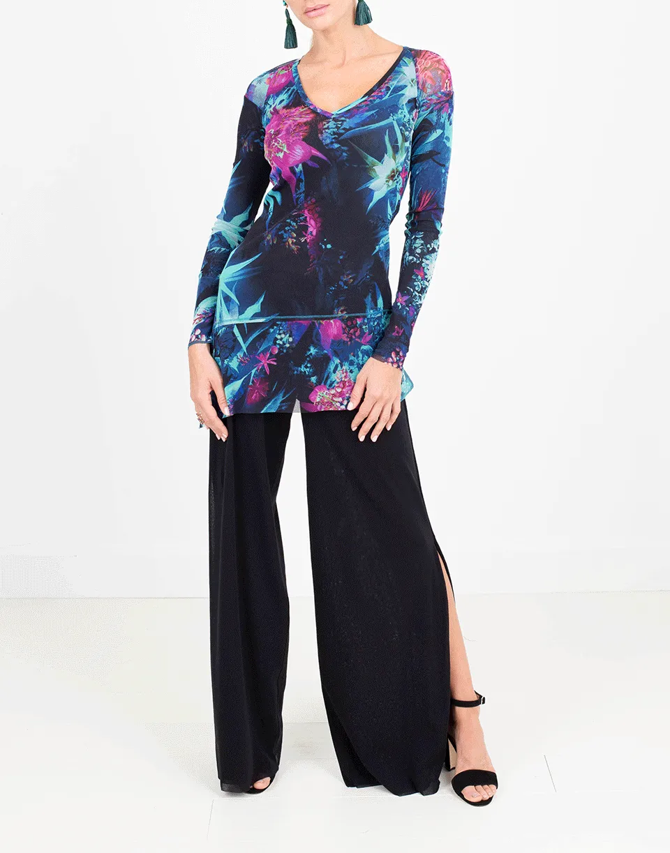 Floral Asymmetrical Top