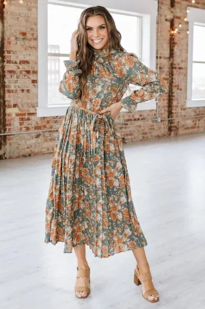 Florals for Fall Pleated Maxi