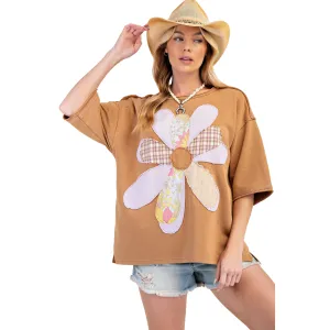 Flower Patch Terry Knit Tunic Top