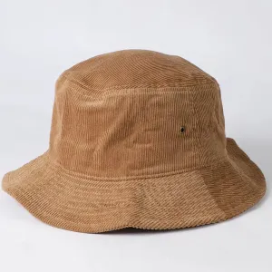 Foldable Vintage Corduroy Bucket Hat - Tan