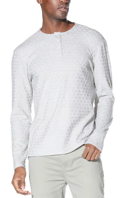 Folsom Basketweave Henley (Light Gray) - CYBER MONDAY SPECIAL