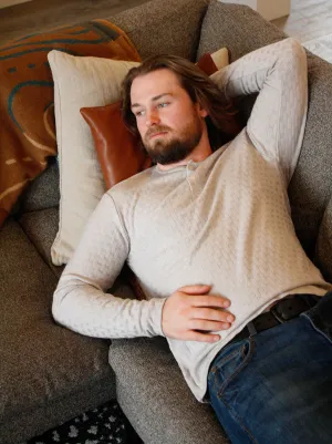 Folsom Basketweave Henley (Light Gray) - CYBER MONDAY SPECIAL