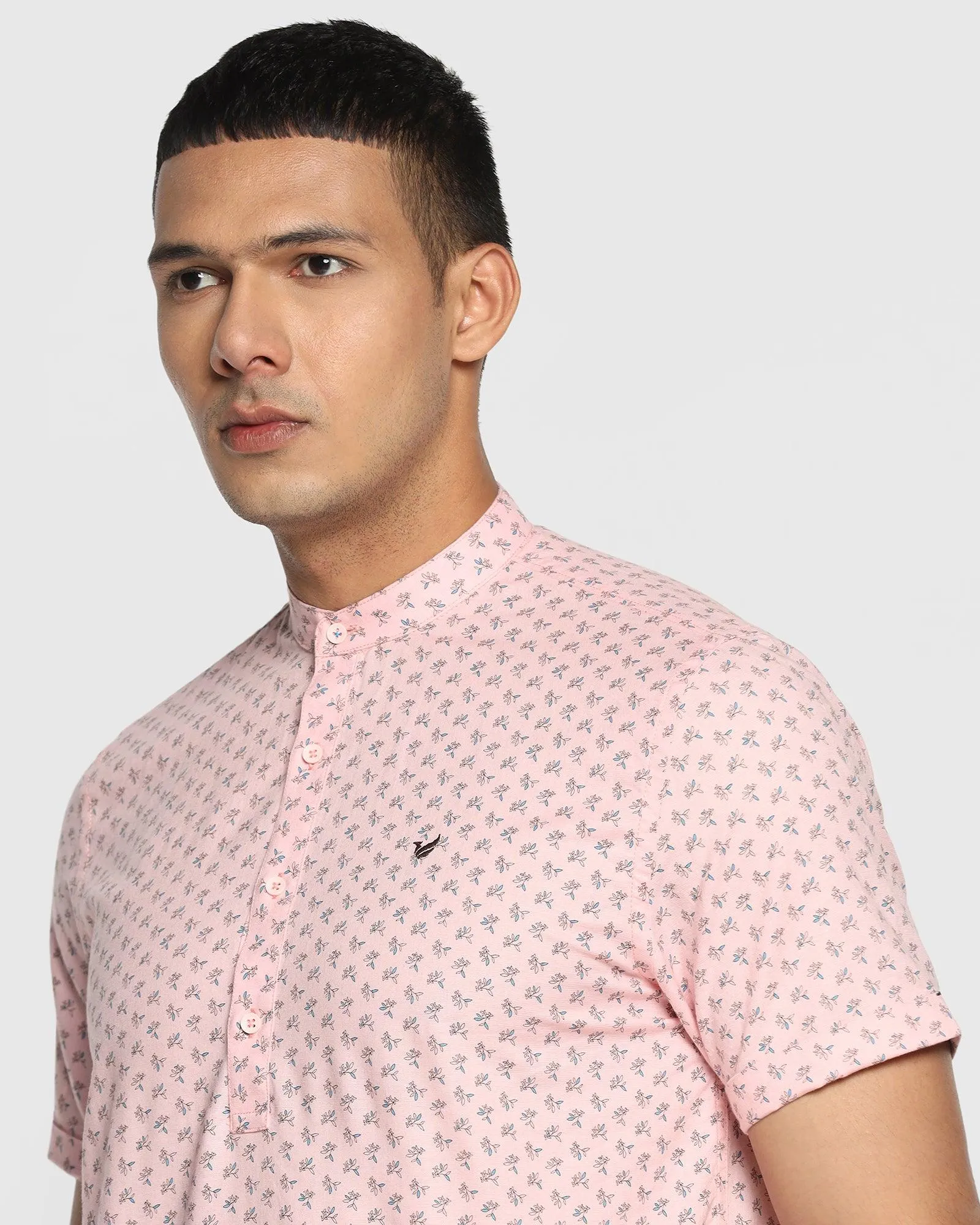 Formal Half Sleeve Pink Printed Shirt - Akio