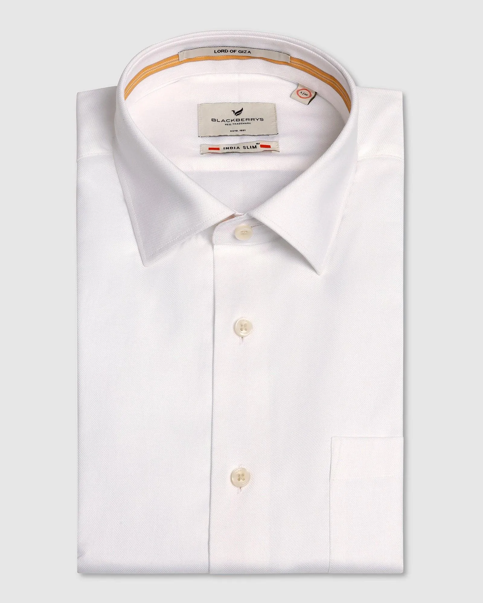 Formal White Textured Shirt - Coy