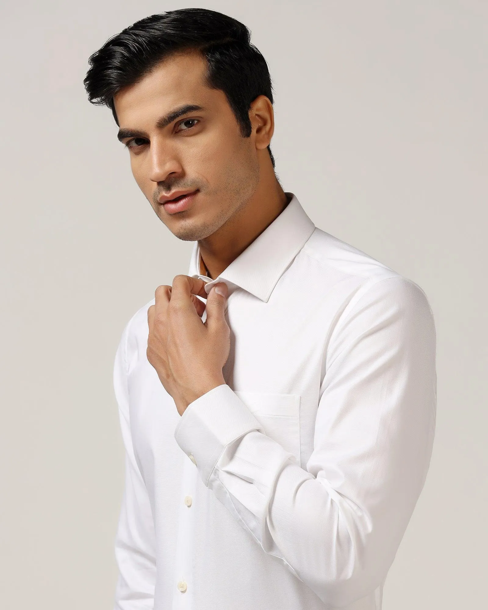 Formal White Textured Shirt - Coy