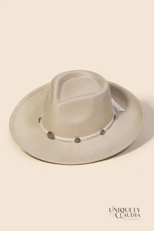 Fort Worth Medallion Charm Braided Strap Cowgirl Hat