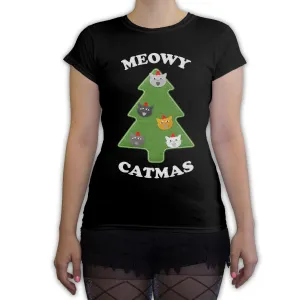 Function -  Ugly Christmas Meowy Christmas Women's Fashion T-Shirt