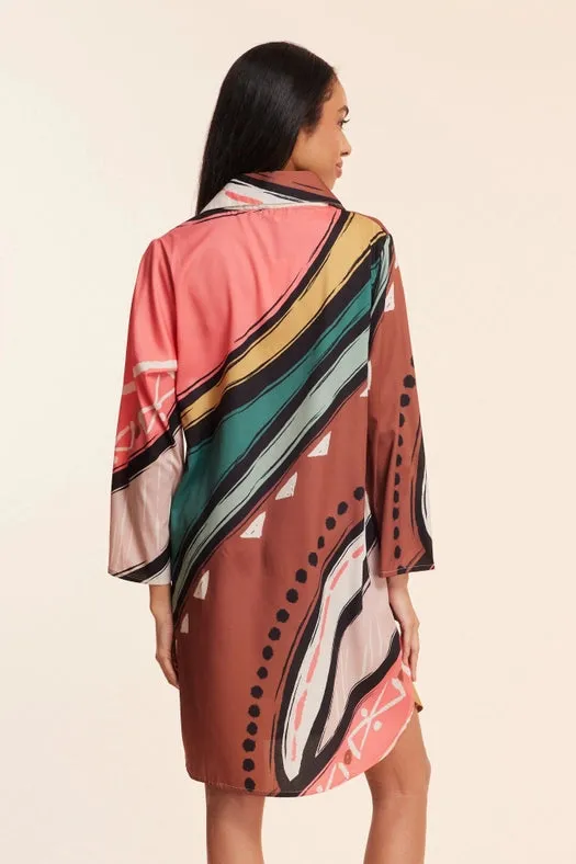 Gabriella Abstract Multicolor Fall Resort Dress