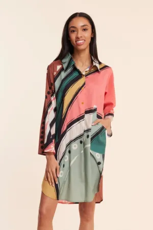 Gabriella Abstract Multicolor Fall Resort Dress