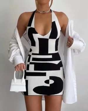 Geometric Print Bodycon Dress