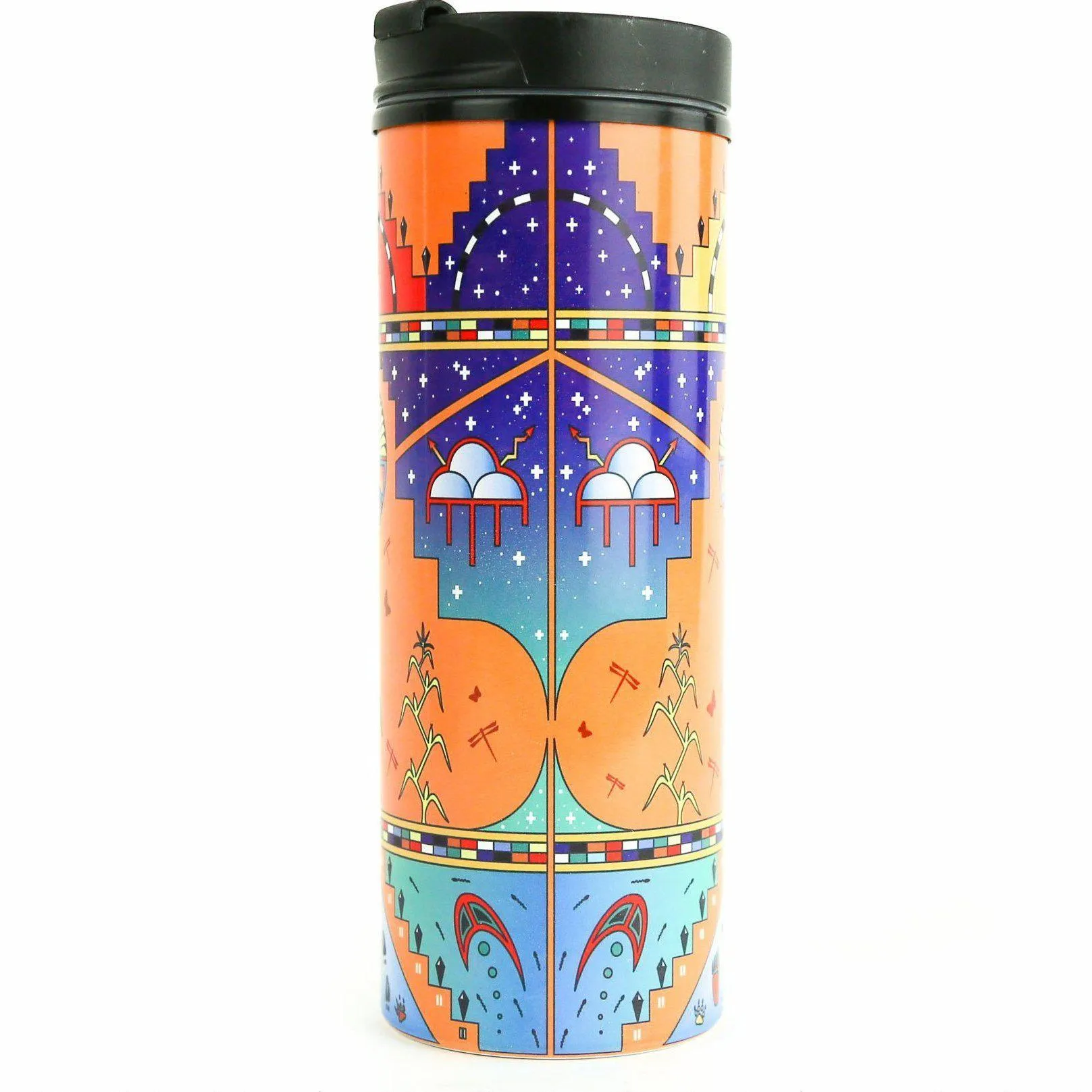 George Toya Orange Pueblo Prayer Travel Mug