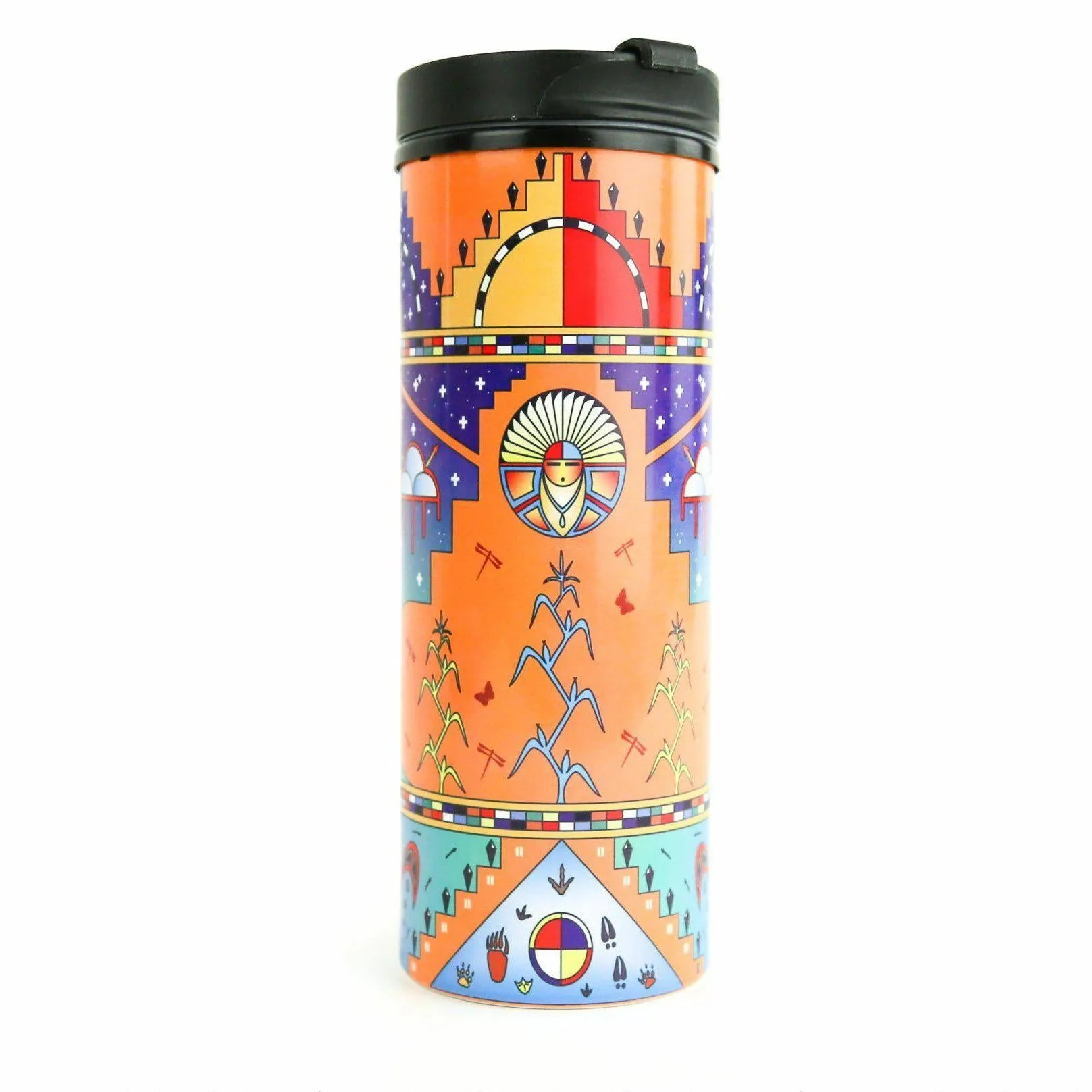 George Toya Orange Pueblo Prayer Travel Mug