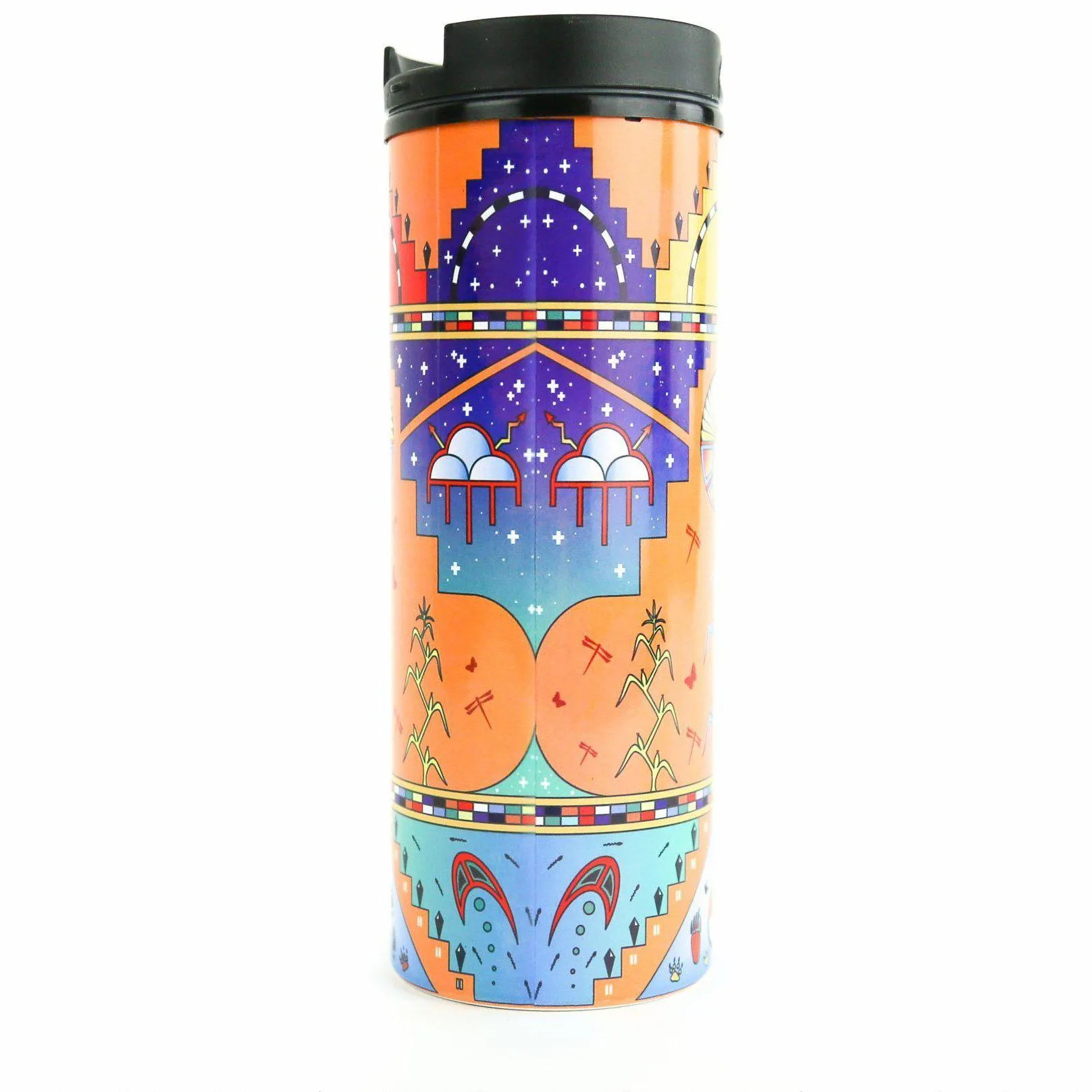 George Toya Orange Pueblo Prayer Travel Mug