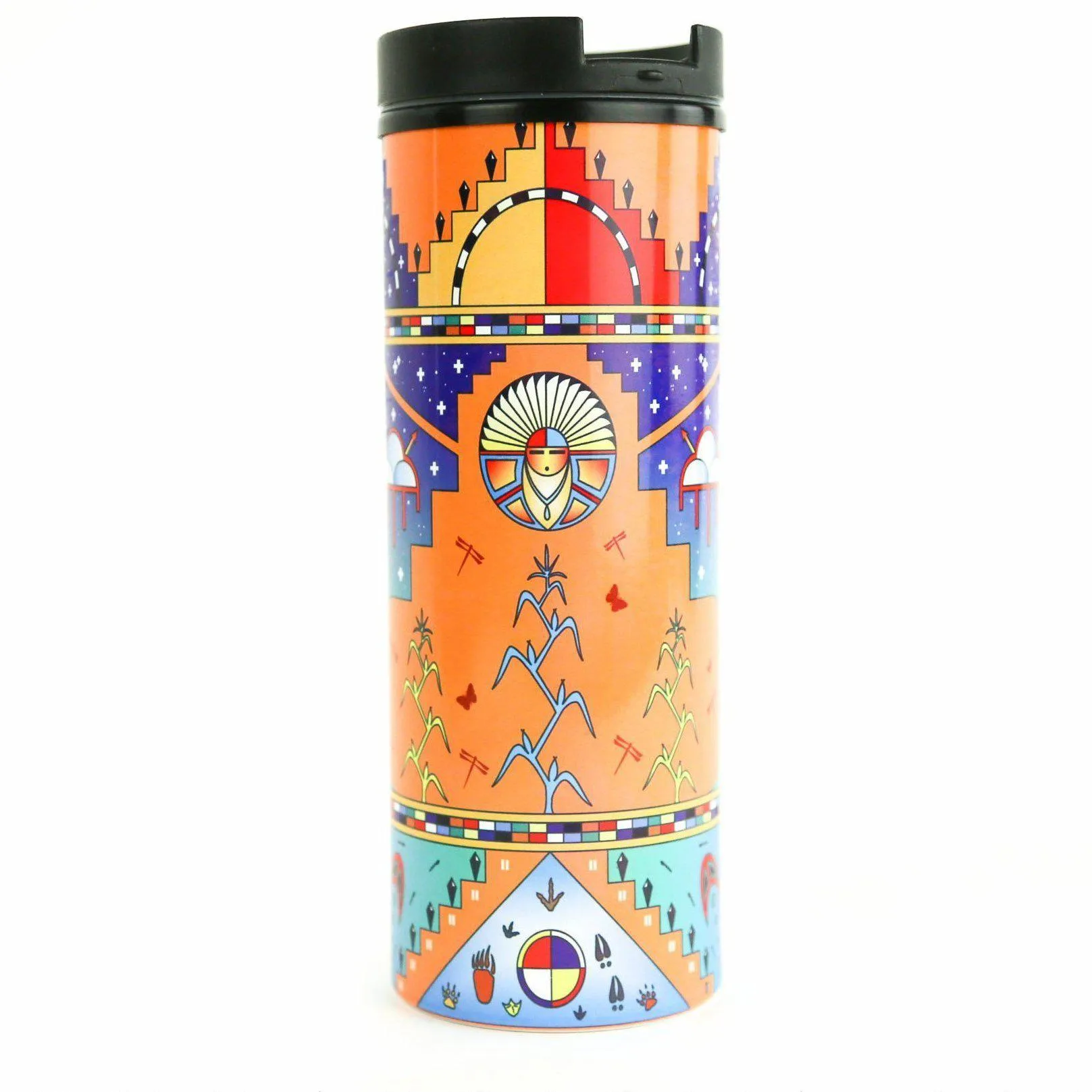 George Toya Orange Pueblo Prayer Travel Mug