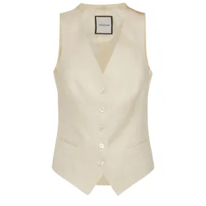 Gilet in lino beige