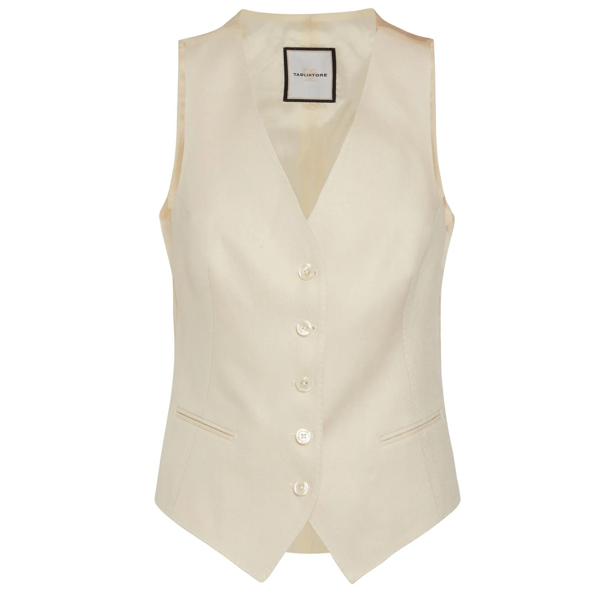 Gilet in lino beige