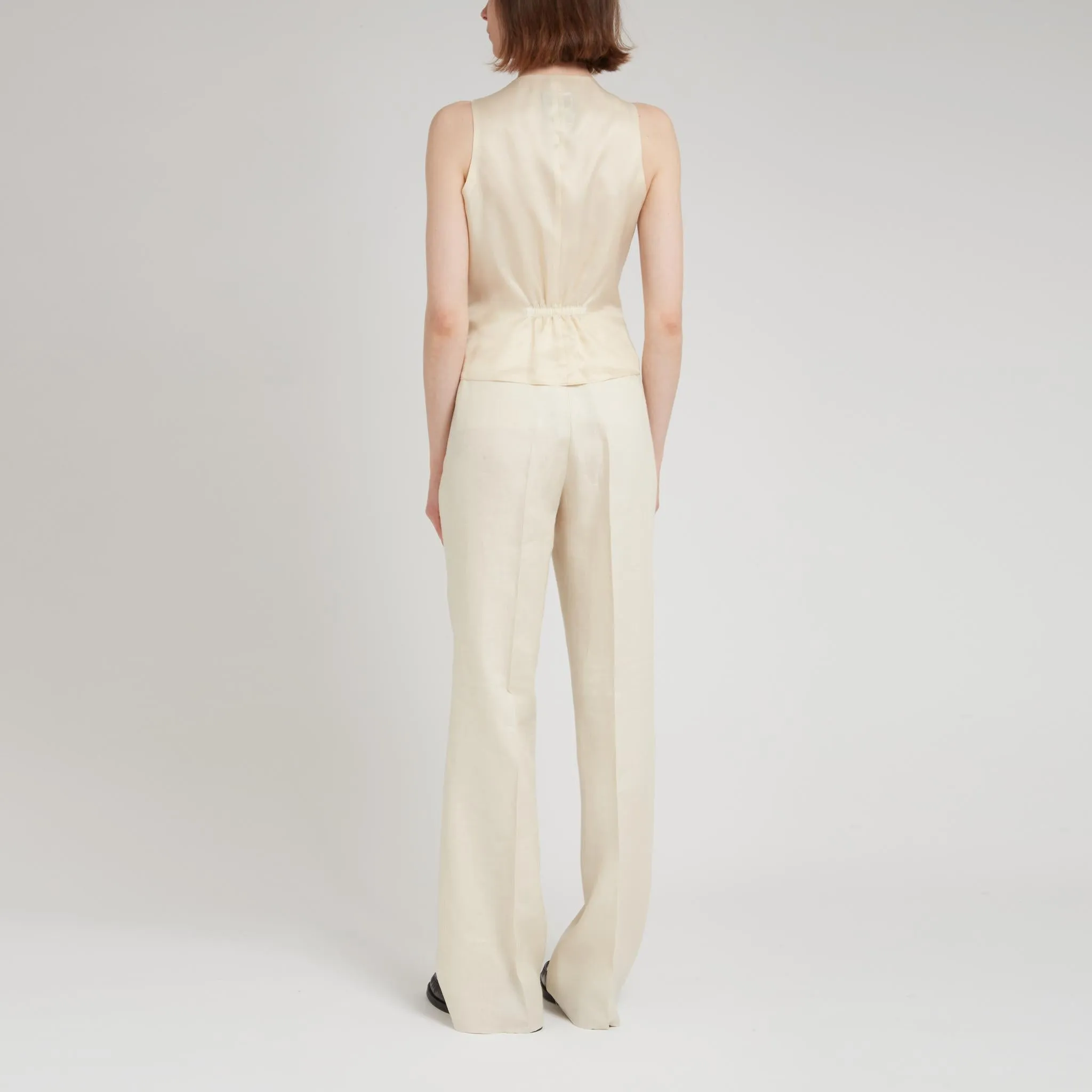 Gilet in lino beige