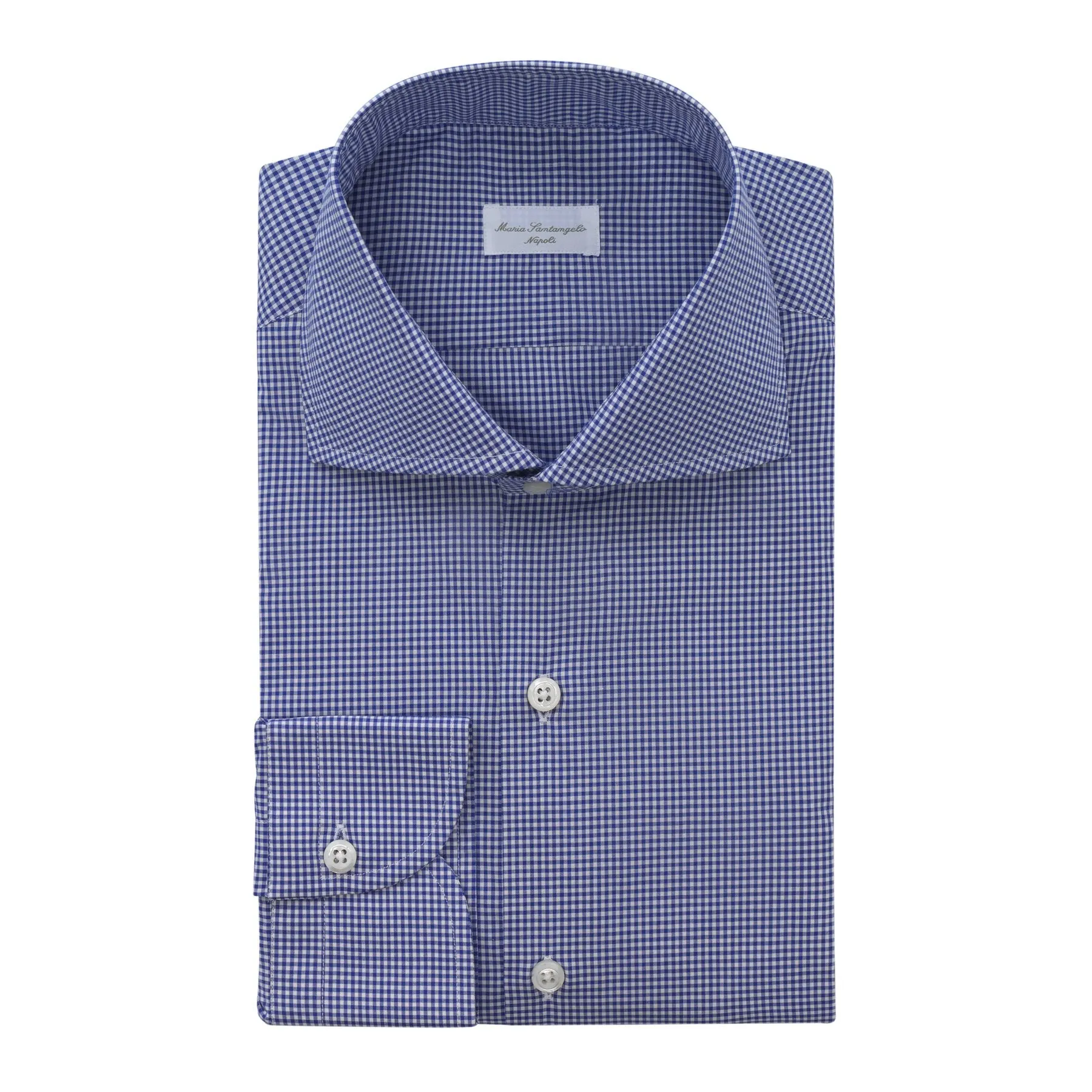 Gingham-Check Cotton Shirt in Blue