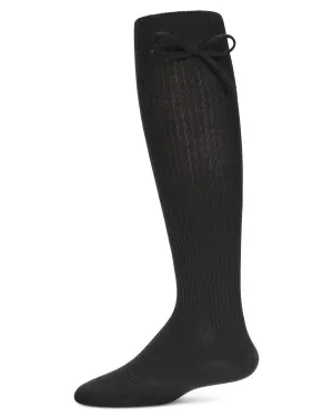 Girls' Ribbed Bow Knee-High Socks
