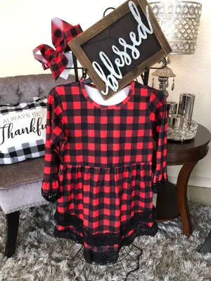 Girl’s Vintage Buffalo Check Tunic/Dress