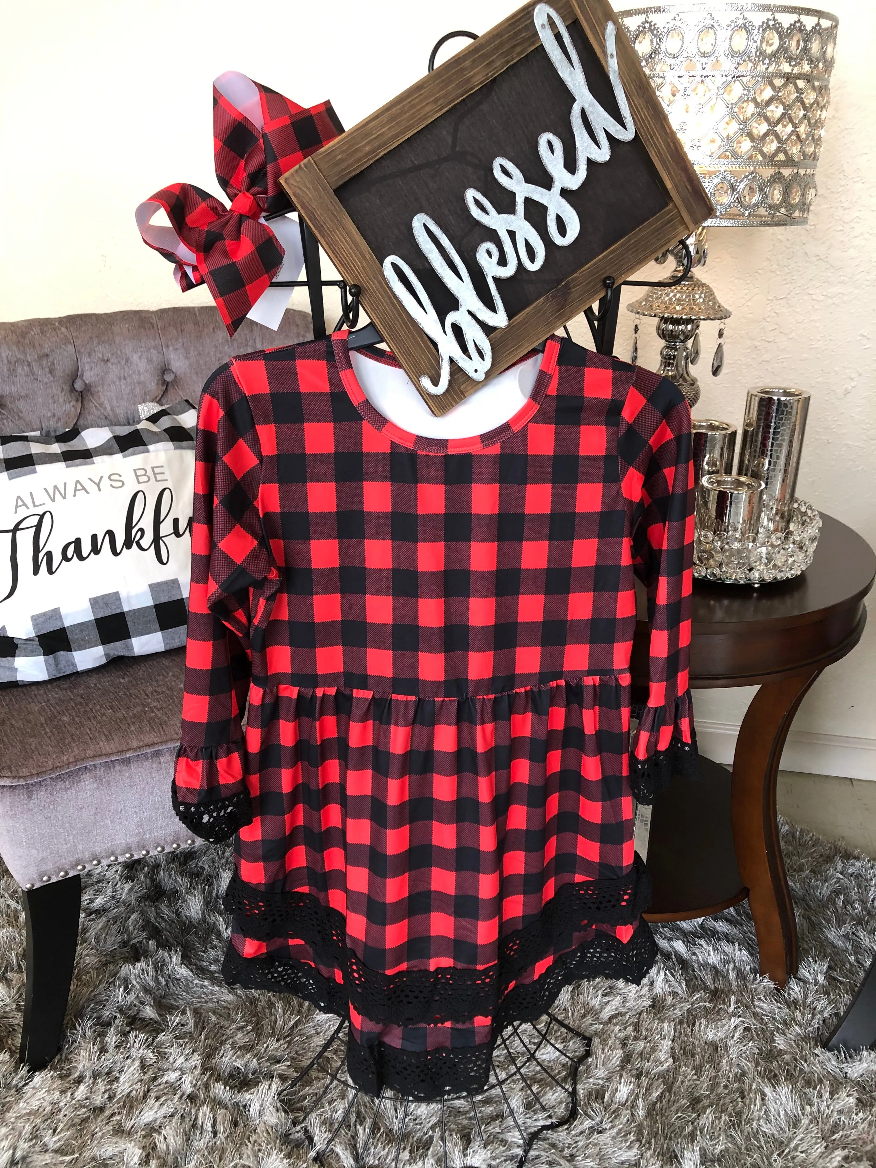 Girl’s Vintage Buffalo Check Tunic/Dress