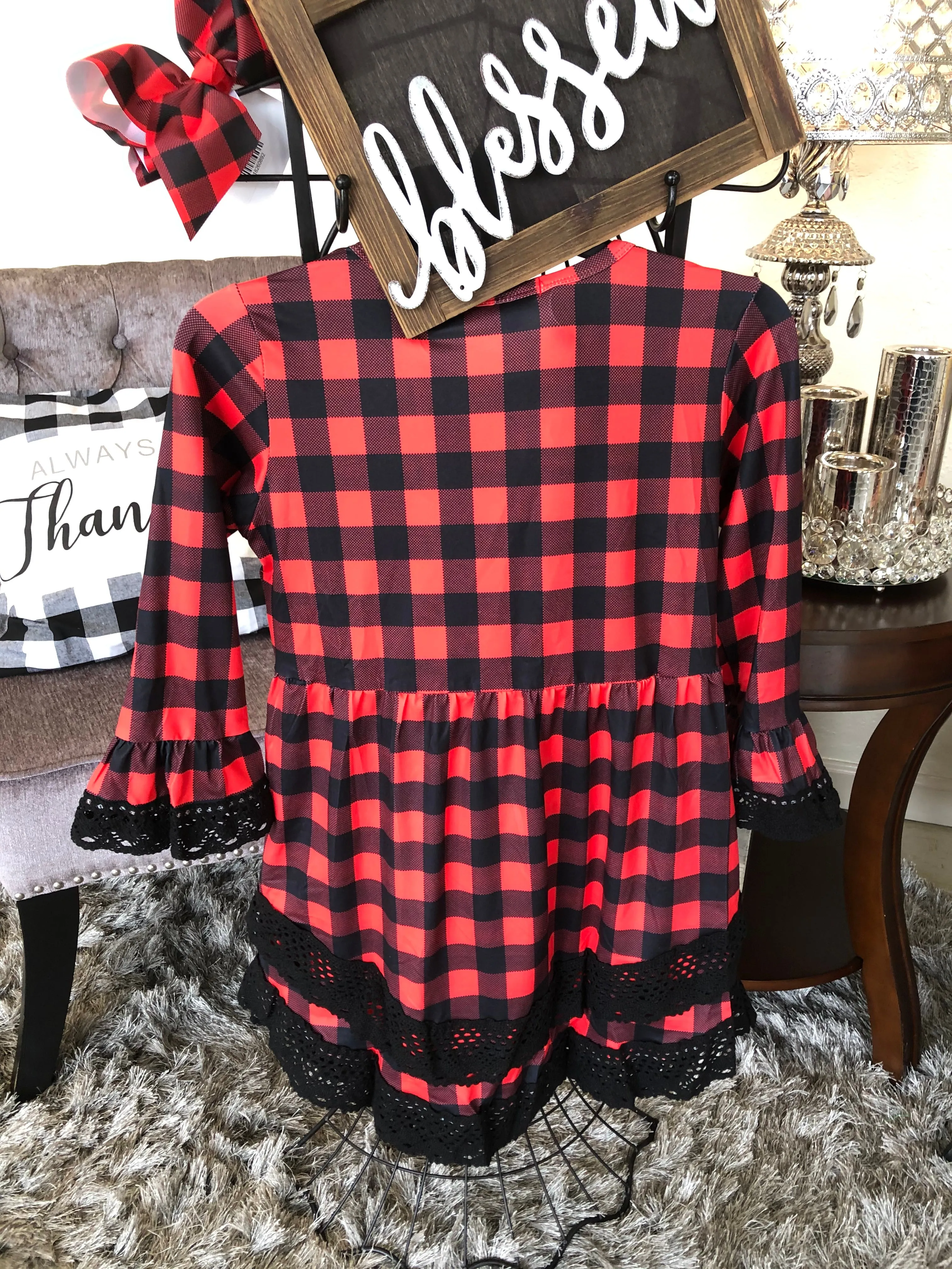 Girl’s Vintage Buffalo Check Tunic/Dress