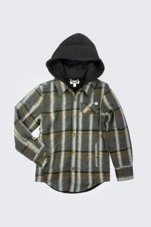 Glen Hooded Shirt - Woodland Herringbone
