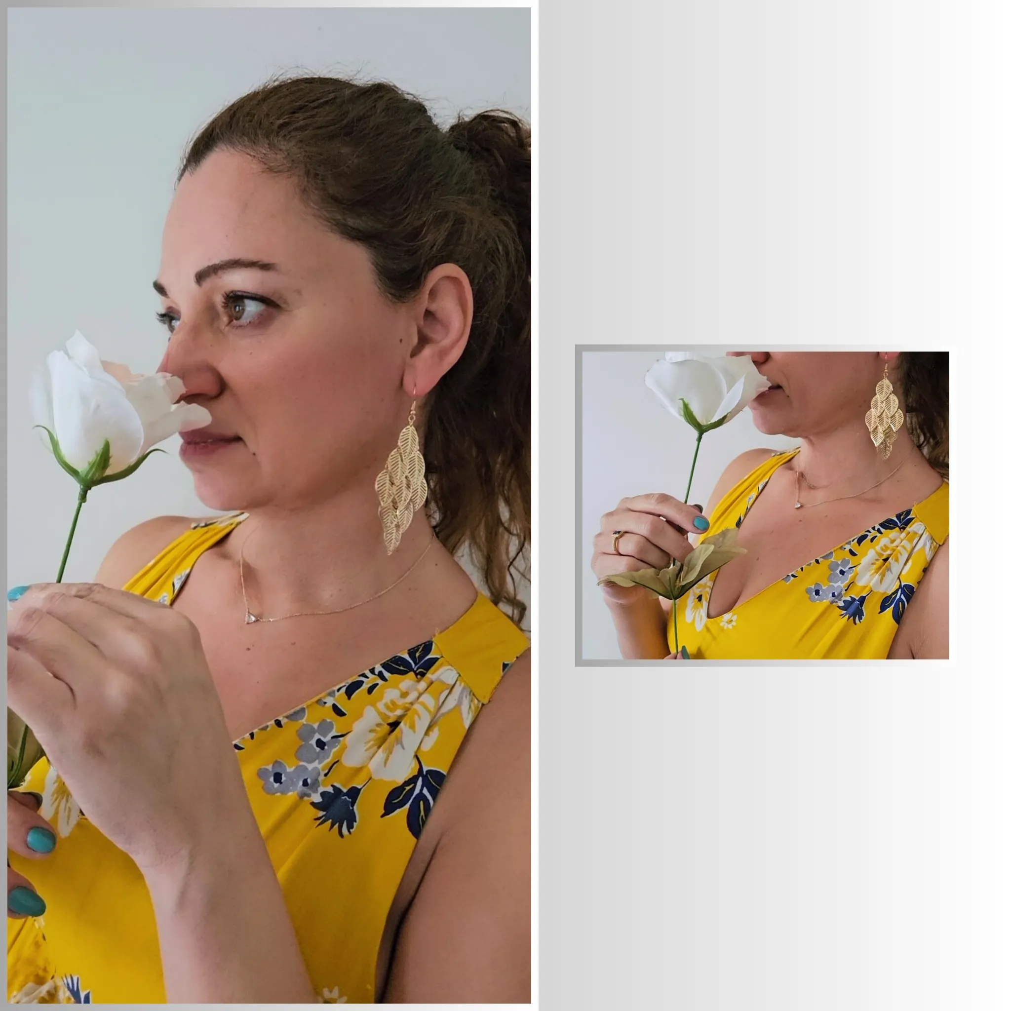 Gold Leaf Dangle Earrings