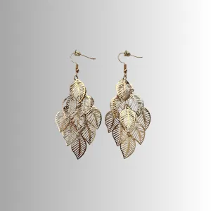 Gold Leaf Dangle Earrings