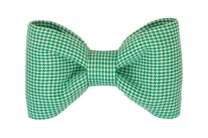 Green Houndstooth Dog Bow Tie